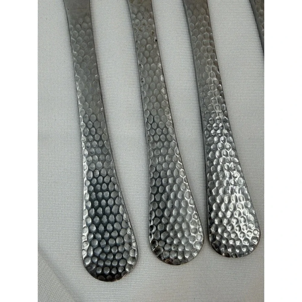 Farberware Pebble Beach Hammered Stainless Dinner Knives Set of 4 HTF Retired